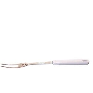 Ekco Meat Fork Vintage Stainless Steel Cream Handle USA 2-Tine Carving